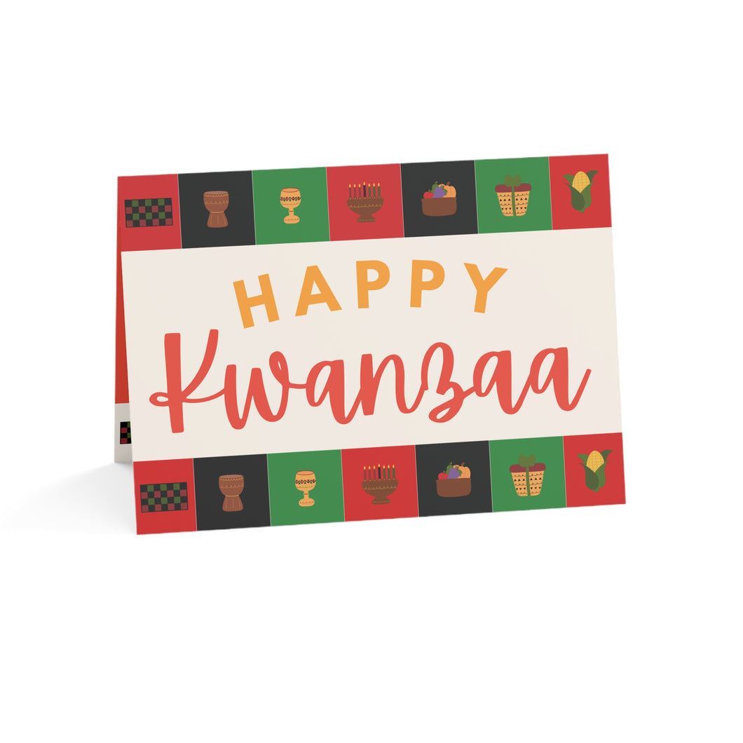 Happy Kwanzaa Greeting Card Pack (1, 10, 30, and 50pcs)