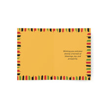 Load image into Gallery viewer, KwanzaaCo | Happy Kwanzaa Paint Strokes Greeting Cards (1, 10, 30, and 50pcs)
