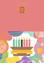Load image into Gallery viewer, Happy Kwanzaa - Pretty Pink Kinara Card
