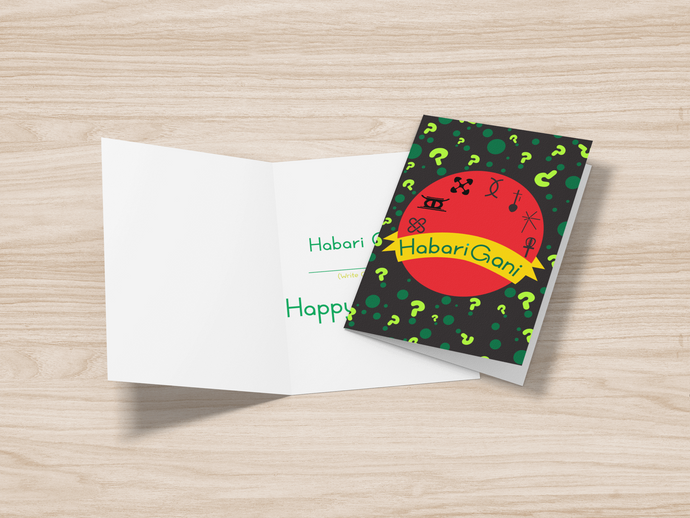 Happy Kwanzaa Habari Gani? Card Black and Red