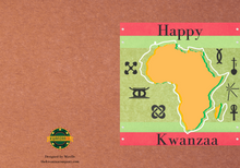 Load image into Gallery viewer, Solid Color Africa Happy Kwanzaa Card Cover w/ Nguzo Saba and Paper Texture
