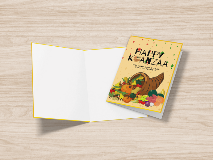 Happy Kwanzaa - Horn of Plenty Greeting Card